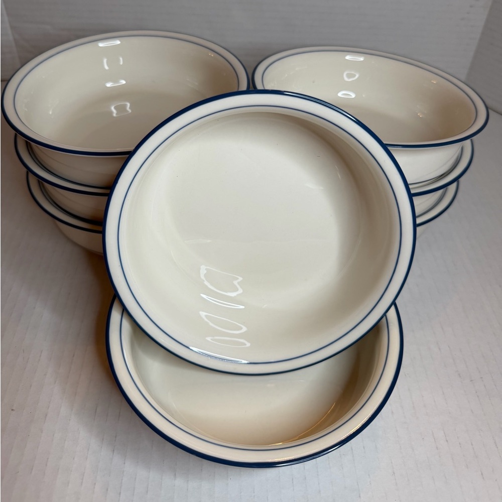 Lenox Chinastone Soup / Cereal Bowl "For the Blue" Pattern USA - Set of 8